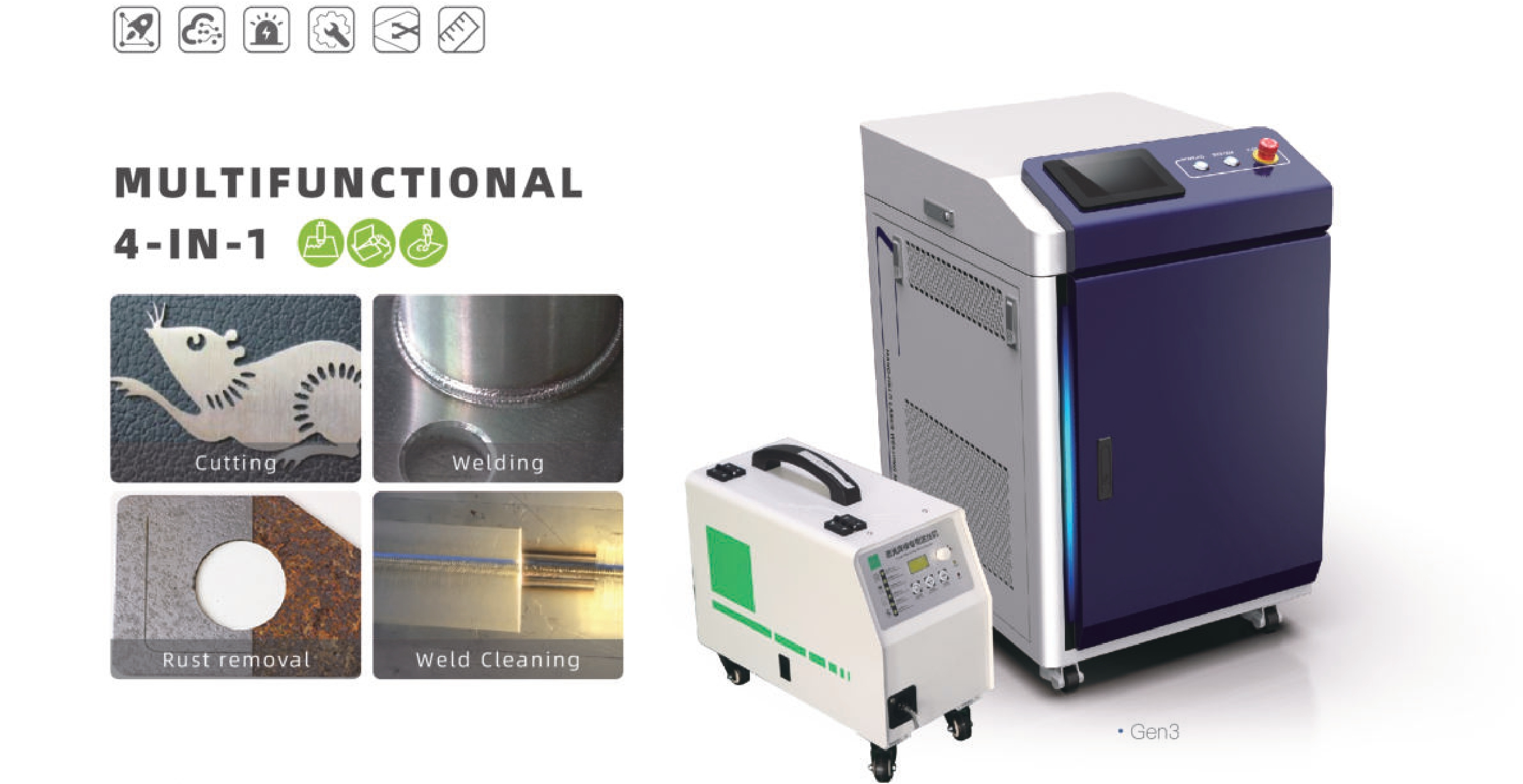 LW-4W 4 in 1 Laser Welding Cutting Cleaning Machine